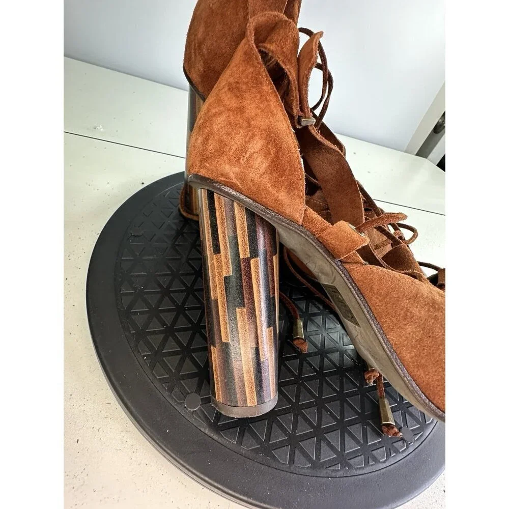 Free People Nouvella Wrap Brown Heels Brown Sz. 39 / 8.5 US